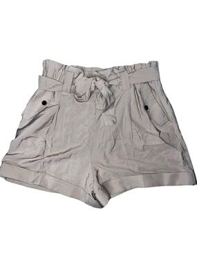 Maison d’Amelie Paris Cream Cuffed Belted High Waisted Pull On Shorts Size 10